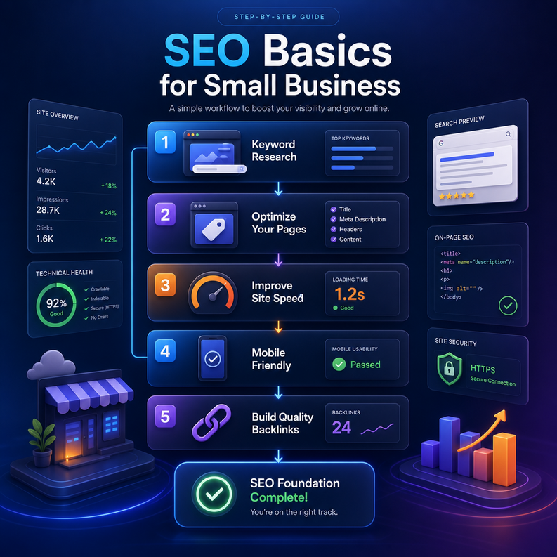 أساسيات SEO للمقاولات الصغيرة بدون تعقيد 3 seo basics small business 1